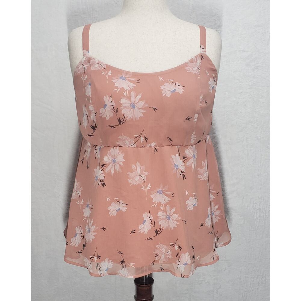 Torrid 14 16 Pink Floral Smocked Tank Top Flowy Boho Fairycore Babydoll
